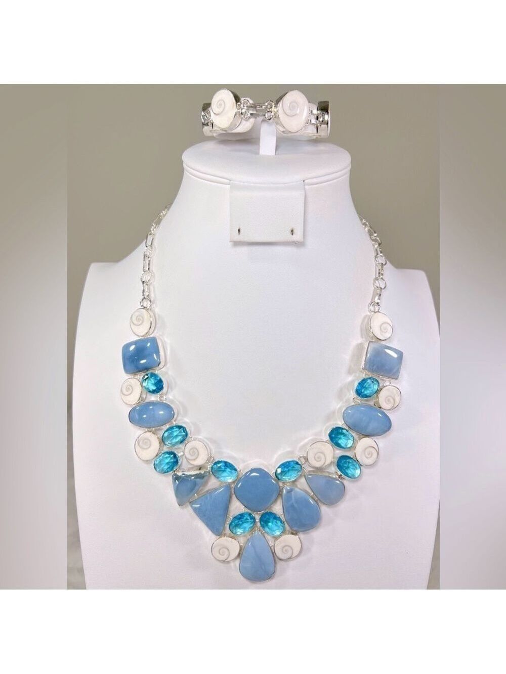 Owyhee Opal Shiva 925 Gemstone Necklace & Bracelet